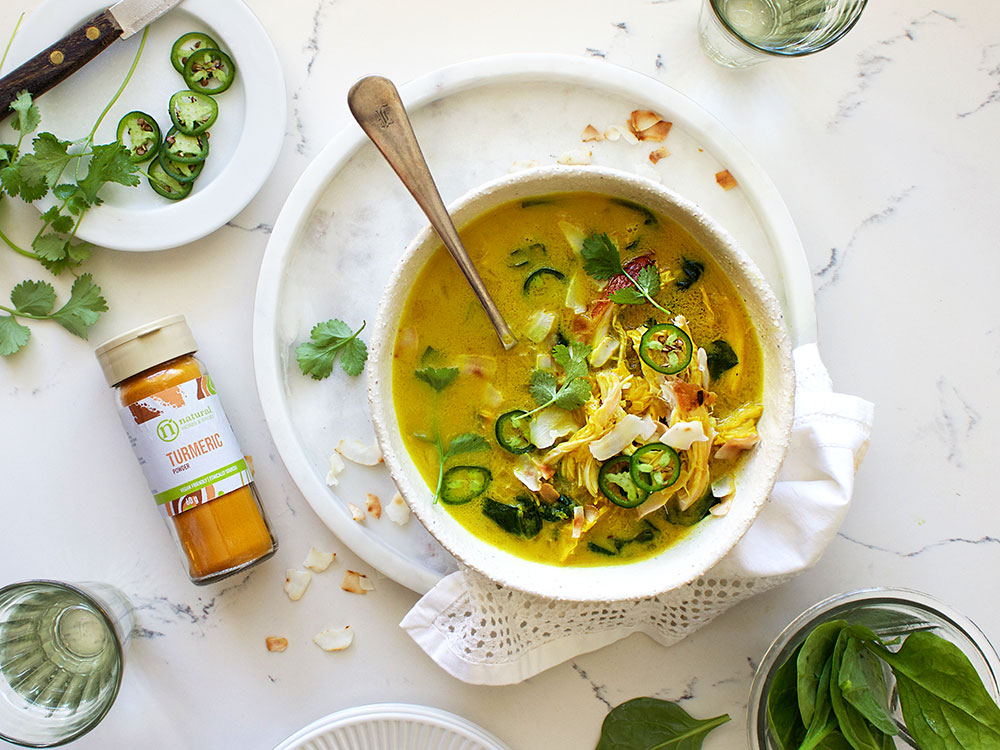 Rotisserie Chicken Soup with Turmeric