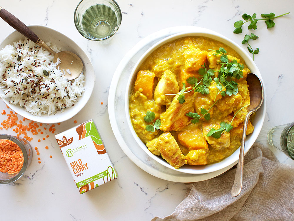 Butternut and Red Lentil Chicken Curry